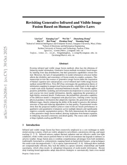 Revisiting Generative Infrared and Visible Image Fusion Based on Human Cognitive Laws