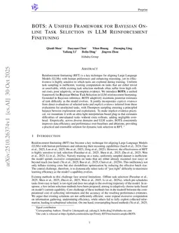 BOTS: A Unified Framework for Bayesian Online Task Selection in LLM Reinforcement Finetuning