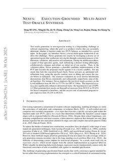 Nexus: Execution-Grounded Multi-Agent Test Oracle Synthesis