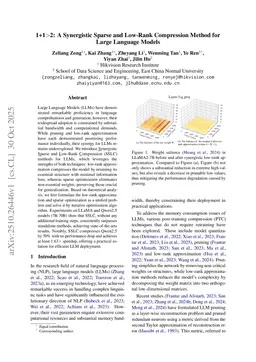 1+1>2: A Synergistic Sparse and Low-Rank Compression Method for Large Language Models