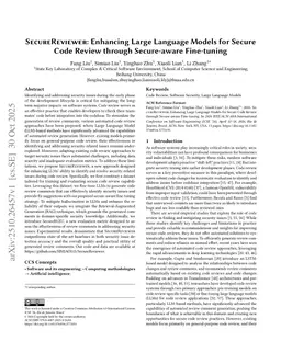 SecureReviewer: Enhancing Large Language Models for Secure Code Review through Secure-aware Fine-tuning