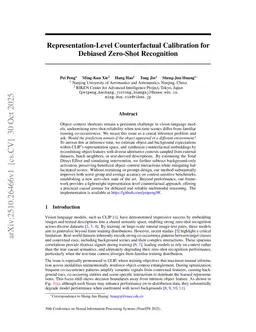 Representation-Level Counterfactual Calibration for Debiased Zero-Shot Recognition