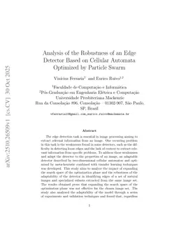 Analysis of the Robustness of an Edge Detector Based on Cellular Automata Optimized by Particle Swarm