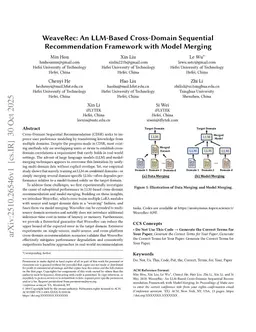 WeaveRec: An LLM-Based Cross-Domain Sequential Recommendation Framework with Model Merging