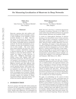 On Measuring Localization of Shortcuts in Deep Networks