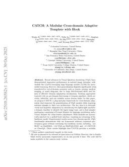 CATCH: A Modular Cross-domain Adaptive Template with Hook