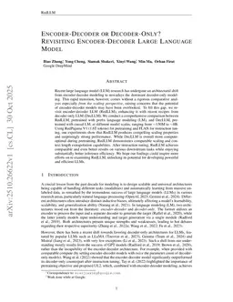 Encoder-Decoder or Decoder-Only? Revisiting Encoder-Decoder Large Language Model