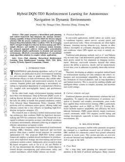 Hybrid DQN-TD3 Reinforcement Learning for Autonomous Navigation in Dynamic Environments