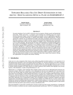 Towards Reliable Sea Ice Drift Estimation in the Arctic Deep Learning Optical Flow on RADARSAT-2