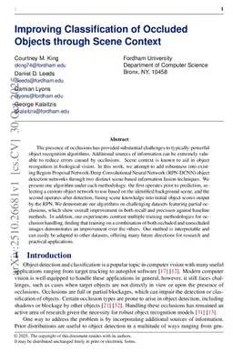 Improving Classification of Occluded Objects through Scene Context