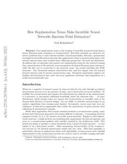 How Regularization Terms Make Invertible Neural Networks Bayesian Point Estimators