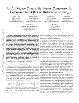 An All-Reduce Compatible Top-K Compressor for Communication-Efficient Distributed Learning