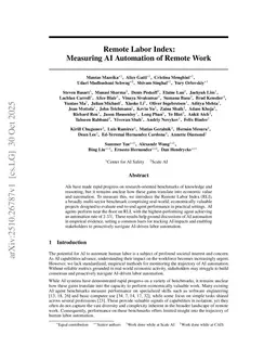 Remote Labor Index: Measuring AI Automation of Remote Work