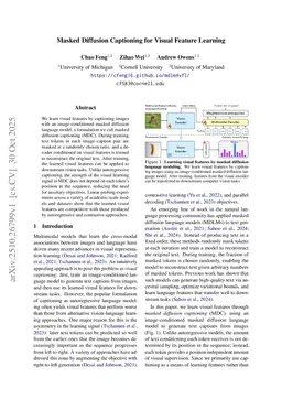 Masked Diffusion Captioning for Visual Feature Learning