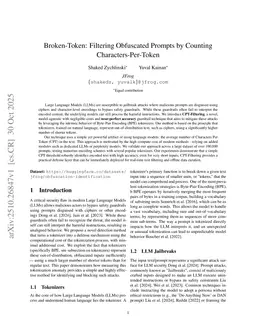 Broken-Token: Filtering Obfuscated Prompts by Counting Characters-Per-Token