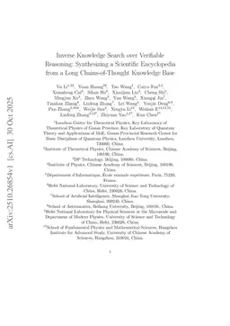Inverse Knowledge Search over Verifiable Reasoning: Synthesizing a Scientific Encyclopedia from a Long Chains-of-Thought Knowledge Base