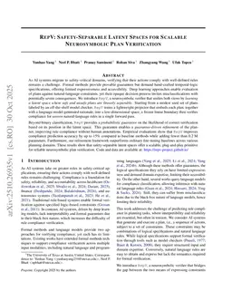 RepV: Safety-Separable Latent Spaces for Scalable Neurosymbolic Plan Verification