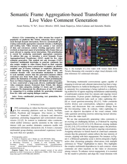 Semantic Frame Aggregation-based Transformer for Live Video Comment Generation