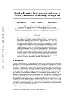 Gradient Descent as Loss Landscape Navigation: a Normative Framework for Deriving Learning Rules