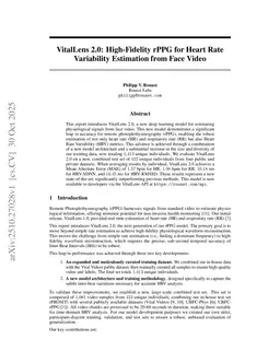 VitalLens 2.0: High-Fidelity rPPG for Heart Rate Variability Estimation from Face Video