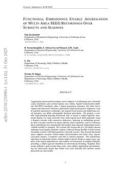 Functional embeddings enable Aggregation of multi-area SEEG recordings over subjects and sessions