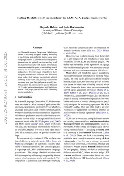 Rating Roulette: Self-Inconsistency in LLM-As-A-Judge Frameworks