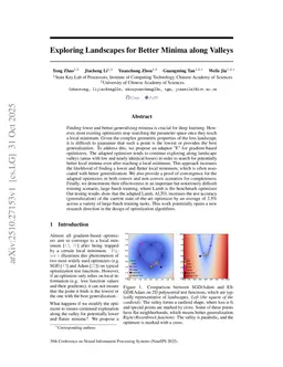 Exploring Landscapes for Better Minima along Valleys