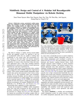 MobiDock: Design and Control of A Modular Self Reconfigurable Bimanual Mobile Manipulator via Robotic Docking
