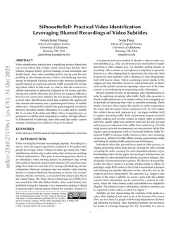 SilhouetteTell: Practical Video Identification Leveraging Blurred Recordings of Video Subtitles
