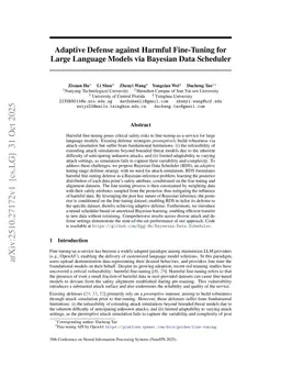 Adaptive Defense against Harmful Fine-Tuning for Large Language Models via Bayesian Data Scheduler