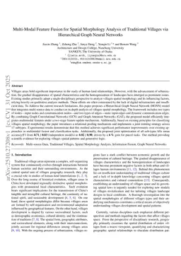 Multi-Modal Feature Fusion for Spatial Morphology Analysis of Traditional Villages via Hierarchical Graph Neural Networks