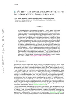 T3: Test-Time Model Merging in VLMs for Zero-Shot Medical Imaging Analysis