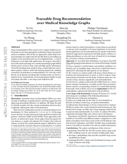 Traceable Drug Recommendation over Medical Knowledge Graphs
