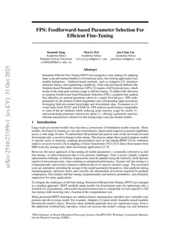 FPS: Feedforward-based Parameter Selection For Efficient Fine-Tuning