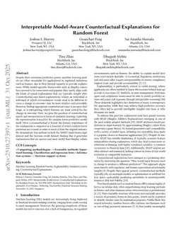 Interpretable Model-Aware Counterfactual Explanations for Random Forest