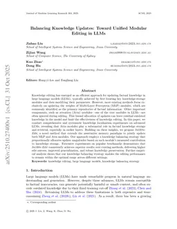 Balancing Knowledge Updates: Toward Unified Modular Editing in LLMs