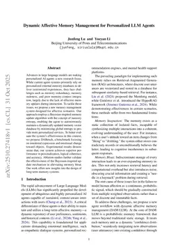 Dynamic Affective Memory Management for Personalized LLM Agents