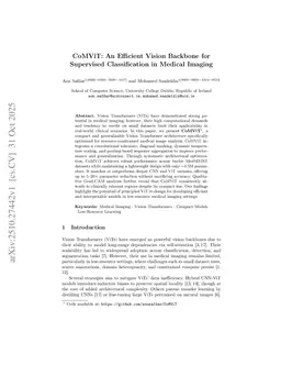 CoMViT: An Efficient Vision Backbone for Supervised Classification in Medical Imaging