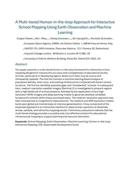 A Multi-tiered Human-in-the-loop Approach for Interactive School Mapping Using Earth Observation and Machine Learning
