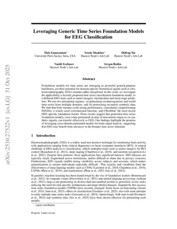 Leveraging Generic Time Series Foundation Models for EEG Classification
