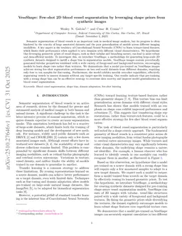 VessShape: Few-shot 2D blood vessel segmentation by leveraging shape priors from synthetic images