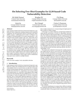 On Selecting Few-Shot Examples for LLM-based Code Vulnerability Detection