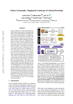 Culture Cartography: Mapping the Landscape of Cultural Knowledge
