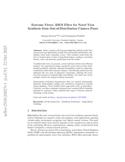 Extreme Views: 3DGS Filter for Novel View Synthesis from Out-of-Distribution Camera Poses