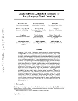 CreativityPrism: A Holistic Evaluation Framework for Large Language Model Creativity