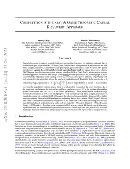 Competition is the key: A Game Theoretic Causal Discovery Approach