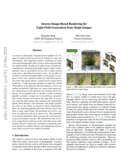 Inverse Image-Based Rendering for Light Field Generation from Single Images