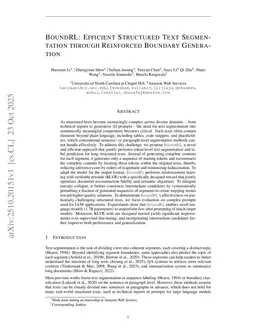 BoundRL: Efficient Structured Text Segmentation through Reinforced Boundary Generation