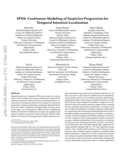 SPAN: Continuous Modeling of Suspicion Progression for Temporal Intention Localization