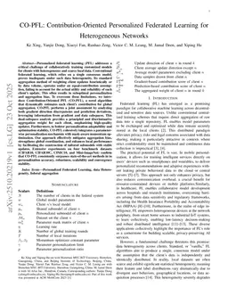 CO-PFL: Contribution-Oriented Personalized Federated Learning for Heterogeneous Networks